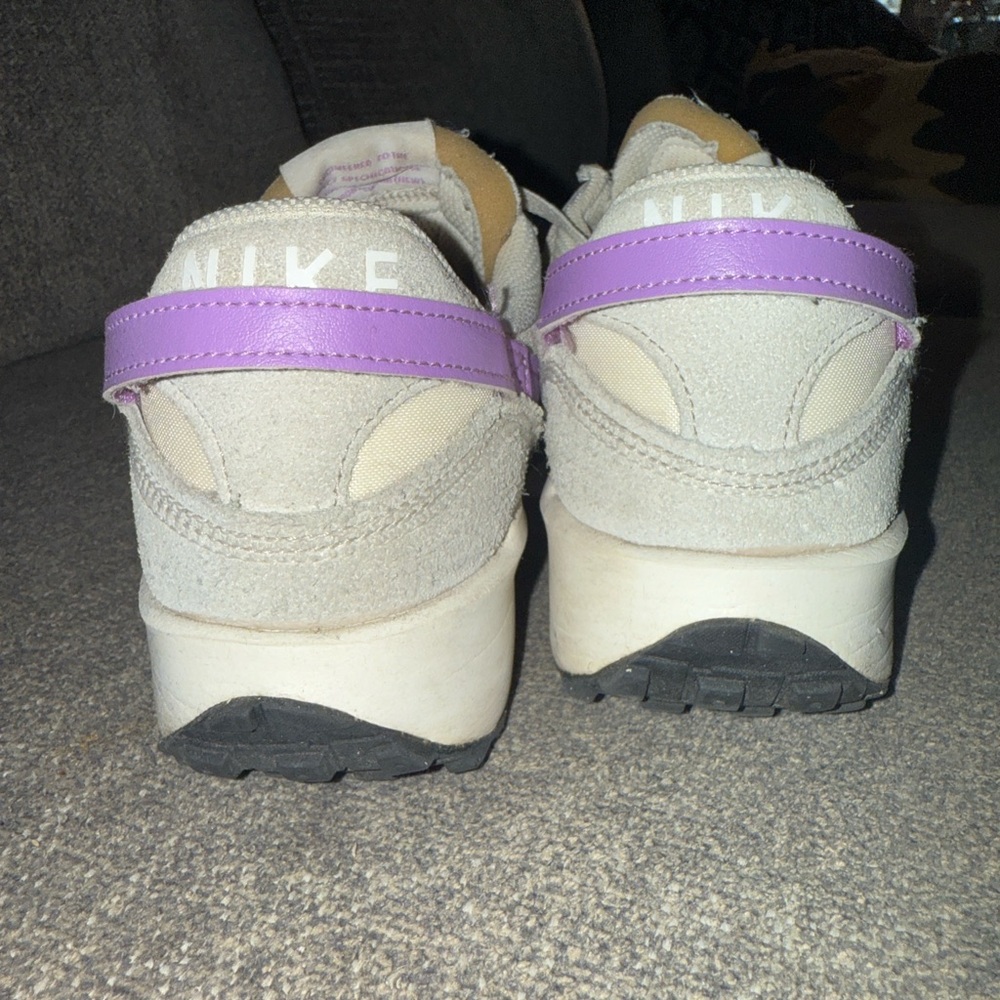 Nike Women’s Waffle Debut Sneakers - Cream and Purple